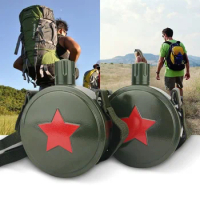 QuevinalPortable Army Green Stainless Steel Sports Water Bottle With Belt Kettle for Travel Camping Hiking Cycling Fishing 550mL