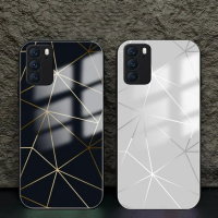Ốp Lưng mặt kính cho OPPO RENO 6 5G/ 6Z 5G – Hoạ tiết Hình Học – Cao cấp, chống trầy, thời trang