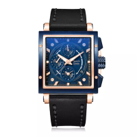 Alexandre Christie Alexandre Christie AC 6182 Rosegold Blue Leather GCLURBU
