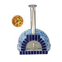 Mosaic Outdoor Pizza Oven Big Round Table Top Pizza Wood Oven Dome Charcoal Simple Operation Wood Fired Pizza Oven