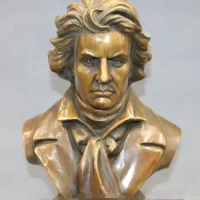 12" World famous musician Beethoven Bust statue Bronze Copper Art sculpture