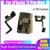 Original Motherboard For iPhone 11 Pro Max 64GB 256GB NO/With Face ID Logic Board Free iCloud Factory Unlocked Mainboard
