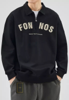 Twenty Eight Shoes 半拉鏈刺繡Polo衫 AY3305