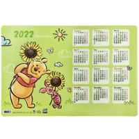 小禮堂 迪士尼 小熊維尼 2022 年曆桌墊 (綠色款)