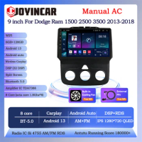 Joyincar 9'' 2din Car Radio Multimedia Player For Dodge Ram 1500 2500 3500 2013-2018 Carplay Android 13 WIFI DSP GPS Navi Stereo