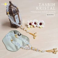 Tasbih Kristal 33 Butir Premium – Bening Pink Biru Hitam | Tasbih Dzikir Elegan Mewah Bening