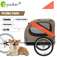 20 Inch Inflatable Wheel Pet Bike Trailer, Aluminum Rim Wheels And Steel Frame Bicycle Cart Dog Carrier
