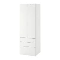 SMÅSTAD/PLATSA 衣櫃/衣櫥, 白色 白色/附3個抽屜, 60x57x181 公分