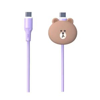 內地直送 - 韩国LINE FRIEND布朗熊带保护头数据线 线可爱快冲闪充线 线8pinTYPE-C