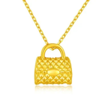 fine gold jewelry pendants 24k pure gold bag pendant necklace 999 real gold charms bag