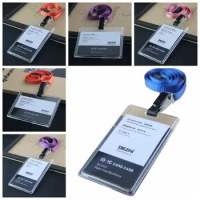 Adjustable ID Card Holder with Lanyard Employee Card Business Card Holder Neck Straps Business Name Card Cover Women Men