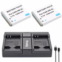 2 Pcs NB-6L NB 6L NB6L Battery + USB Dual Charger For Canon IXUS 85 IS IXUS 95 IS IXY 110 IS PowerShot D10 S90 SD1200