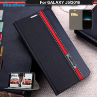 For Samsung Galaxy J5 2016 Flip Case Leather Book Case For Samsung Galaxy J5 2016 J510F Business Case Soft Silicone Back Cover