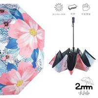 【2mm】100%遮光 京都花典黑膠降溫手開傘(茶梅花)