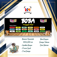 Spanduk Banner Boba Penyejuk Hati custom model a