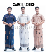 Paket SARKO Sarung dan Baju koko Muslim Pria Lengan Pendek Motif Bordir Jasuke