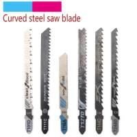 5pcs T-Shank Alloy Steel Hard Wood Metal Curve Cut Reciprocating Saw Blade Woodworking Hacksaw Jig Saw Blade Set Cutting Tool