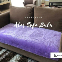 Alas Sofa Kain Bulu Rasfur Ukuran 100x150cm (Ungu)