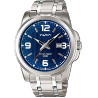 CASIO 簡約經典時尚指針日曆腕錶(MTP-1314D-2)藍面/44.9mm