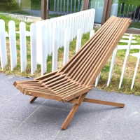 Outdoor Deck Chairs Beach Balcony Solid Wood Leisure Folding Chairs Swimming Pool Outdoor Patio Garden