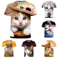 Fashion Design New Cool T-shirt Men/Women 3d Tshirt Print Cat Short Sleeve Summer Tops Tees Shirts for Men Tops Pullover XS-5XL