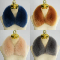 Faux Fur Collar Winter Women's Down Jacket Coat Decor Shawl Square Collar Furry Fur Scarf For Winter Coat Thick Warm Fur Collar