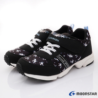 日本月星Moonstar機能童鞋3E甜心女孩競速系列LV11556黑(中大童)