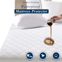 Quilted Fitted Mattress Pad Waterproof Mattress Protector Breathable Bed Protector Bed Bug Mattress Topper Cover