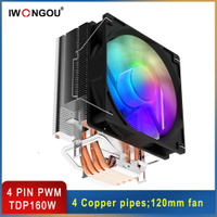 โปรเซสเซอร์ X99 Cooler 4 heats RGB Fan Cooler สำหรับ LGA 2011พัดลม CPU เงียบสำหรับ In LGA115X 1700 775 X79 AM3 AM4