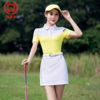 SSV高爾夫球服裝女套裝上衣短袖短裙GOLFpolo衫翻領運動韓版緊身透氣
