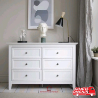 Buffet Laci Minimalis Kayu mahoni finish Duco putih
