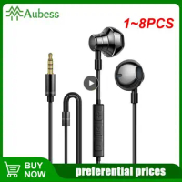 1~8PCS Awei TC-5 Wired Earphone In-ear For Phone Type-C Jack Stereo Deep Bass With Microphone Button Control 1.2m