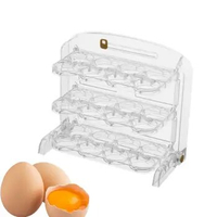 Egg Container for Refrigerator 3-Layer Large Capacity Egg Tray Reusable Egg Storage Box Fridge Egg Organizer Fridge Egg Tray