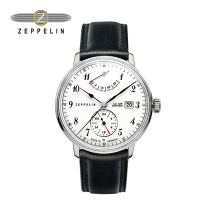 【ZEPPELIN 齊柏林】80601 興登堡ED白盤 動力儲存日期窗機械錶 41mm 男/女錶 自動上鍊