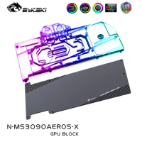 Bykski GPU Water Block For MSI Geforce RTX 3080/3090 Areo S Video Card With Backplate,VGA Cooler 12V/5V,N-MS3090AEROS-X