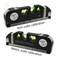 4-in-1 Multipurpose Laser Level - High Precision Spirit Level & Measuring Tape, Adjustable Hardware 