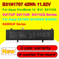 B31N1707 For ASUS VivoBook 14 S14 X411UA X411UQ X411UF X411UN S4100V S4100VN S4200U S4200UF Series Laptop Battery 11.52V 42Wh