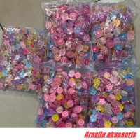 1 Pon 1 Pon Manik Manik Akrilik Bening Love Bunga Smile Mix Warna Bahan Kerajinan