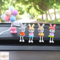 可愛車載擺件小兔子汽車用品中控臺蛋糕桌面裝飾新款創意車內飾品