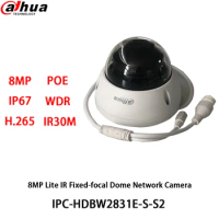 Dahua 8MP 4K IPC-HDBW2831E-S-S2 IP Camera POE IR30M 256 GB Micro SD card Motion Detection Mini Dome Starlight Security Camera