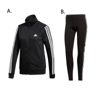 【adidas 愛迪達】ADIDAS 女版外套 三葉草刺繡內搭褲(DV2431 DV2636)