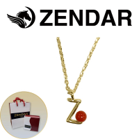 【ZENDAR】頂級天然沙丁紅珊瑚圓珠3-3.5mm字母銀色項鍊 227268 字母Z