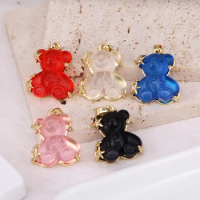 10PCS, Resin Bear Charms, Acrylic Charm Pendant, Bear Charms,Earring Charms,Necklace Charms, Jewelry Accessories
