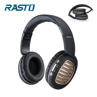 RASTO RS23 藍牙經典復古摺疊耳罩式耳機-黑