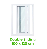 Jendela Sliding Geser Double Casement UPVC Warna Putih Premium