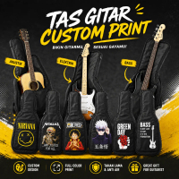 Custom Tas Gitar Desain Print Full Color Akustik Elektrik Bass Junior Softcase Gigbag Klasik Listrik