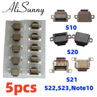 AliSunny 5pcs Charging USB Port Jack for SamSung Galaxy S20 S21 S22 S23 Ultra S10 Plus Dock Connector USB-C Plug Parts