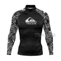 Men's Long Sleeve Surfing Shirt Rashguard UV Protection Swimming T-shirt Beach UV Protection Rashguard Swimwear Surfing Suits