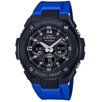 G-SHOCK G-STEEL分層防護構造運動腕錶(GST-S300G-2A1)黑x藍
