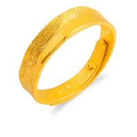 【GJS 金敬順】買一送一黃金戒指斜紋流沙(金重:1.12錢/+-0.03錢)